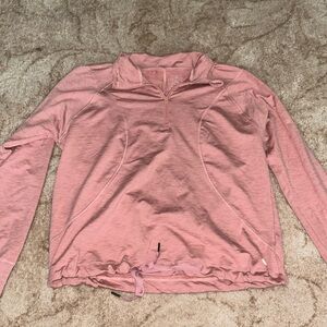 Quarterzip pink workout top